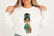 Whimsical Summer Coffee Girl Clipart, an Illustration by SVGArt (Thumbnail 9 of 9)