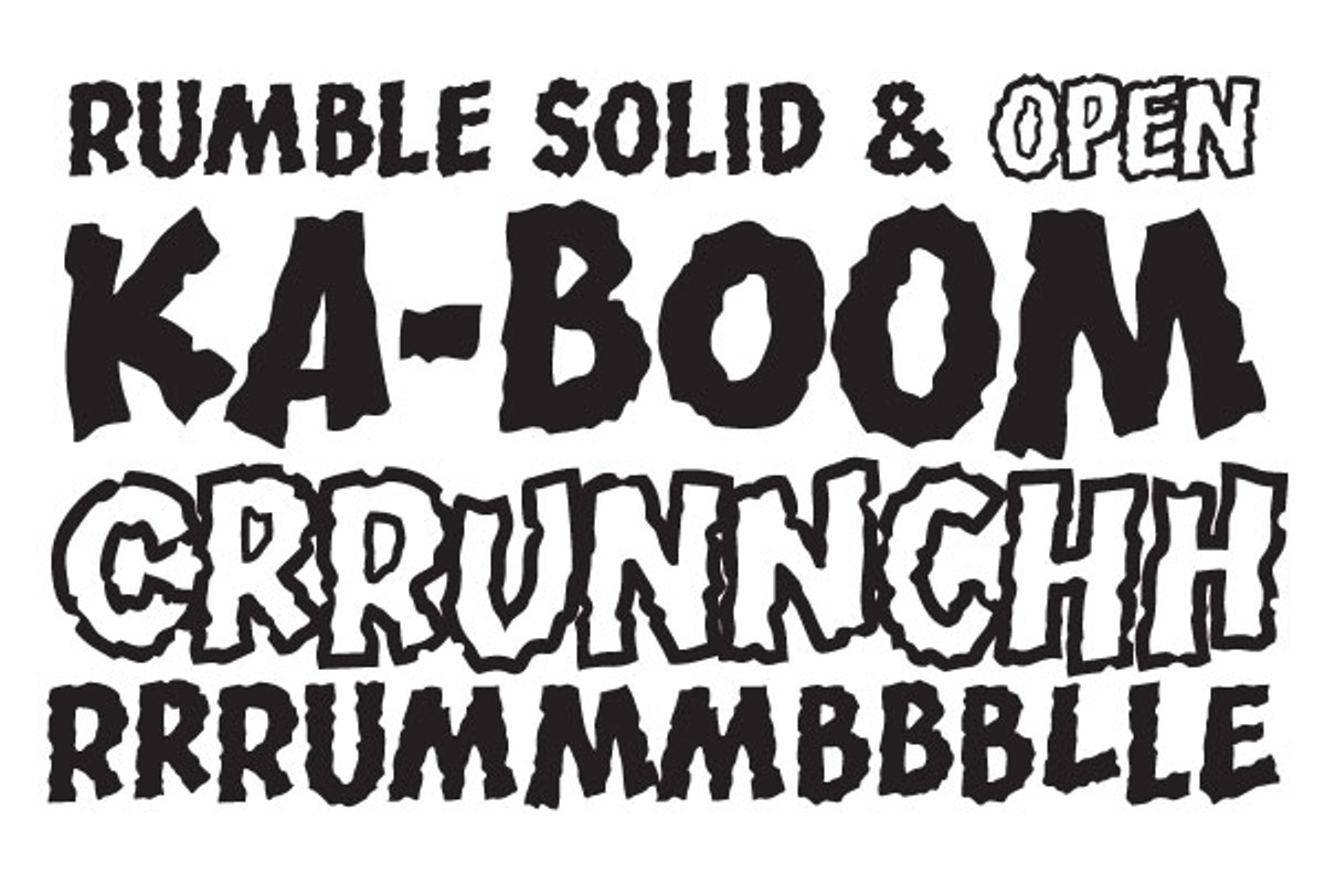 Rumble - a rough crunchy comic font preview 2