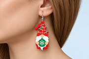 Christmas Gnome Earrings Laser Cut, a Seasonal Illustration by Canvas Craft (Thumbnail 2 of 3)
