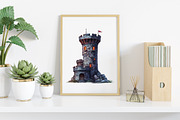 Watercolor Dark Gothic Core Clipart, an Illustration by Canvas Craft (Thumbnail 5 of 7)