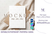 Boho 5x7 Greeting Card Invite Mockup, an Advertising Mockup by Mie Mockup Studio (Thumbnail 1 of 7)