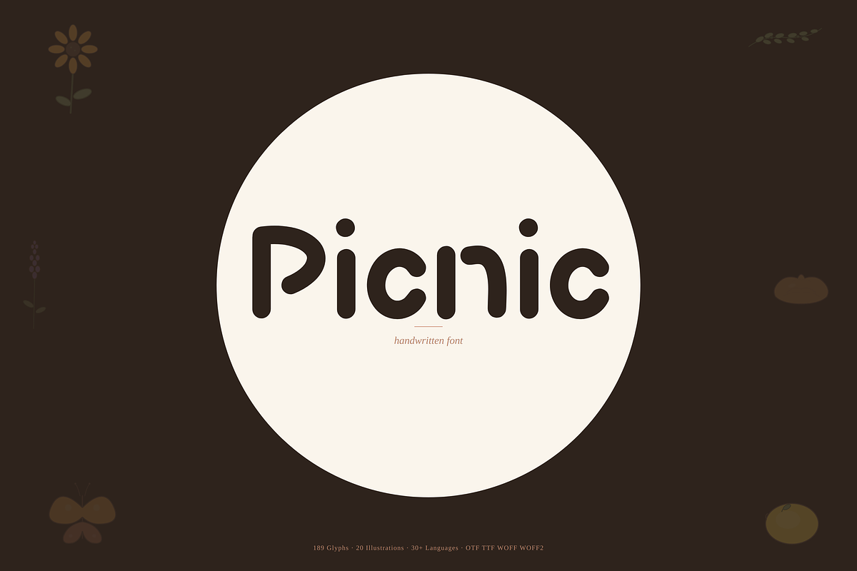 Picnic-groovy warm typeface, a Handwritten Font by Lettra Studio (Photo 1 of 21)