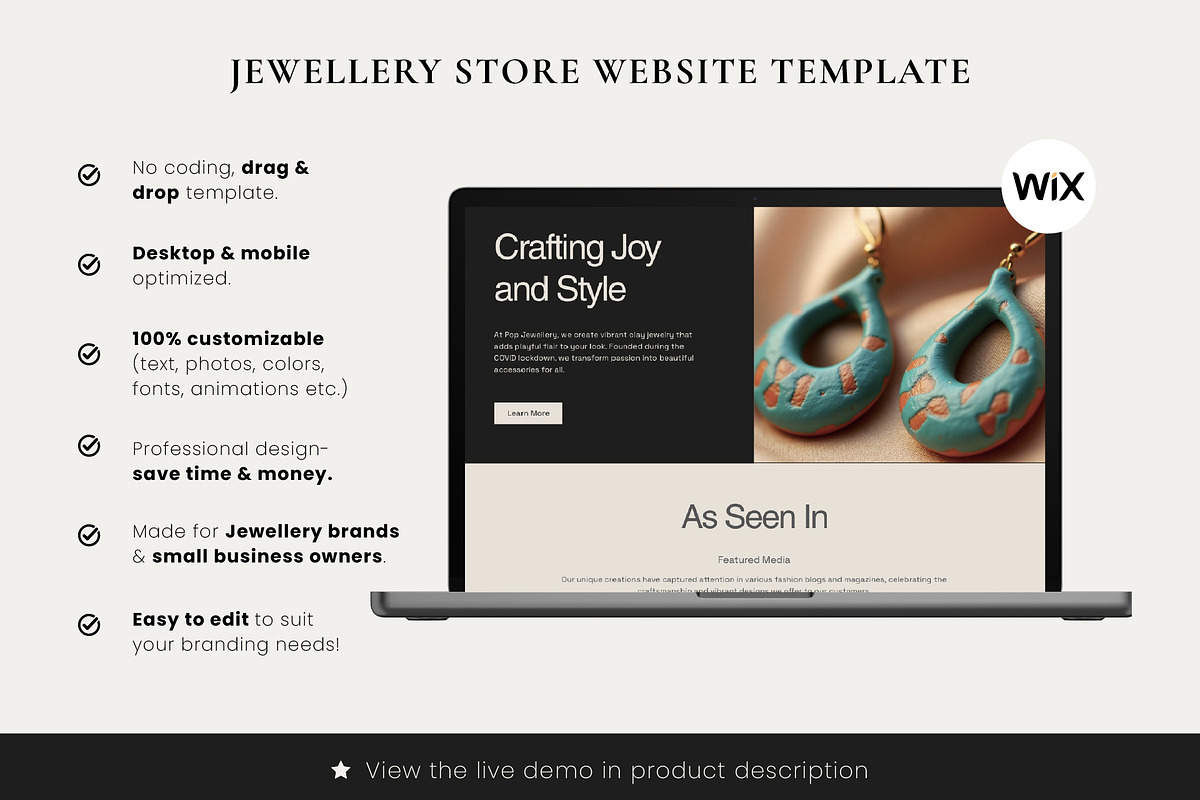 Wix Jewelry Store Website, a Wix Template by Sky Dore Design (Photo 4 of 11)