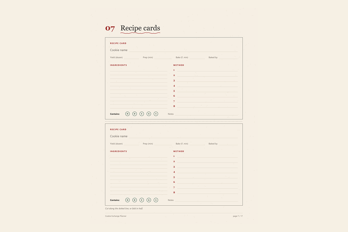 Cookie Exchange Planner & Swap Kit, a Stationery Template by KnightWipers (Photo 4 of 8)
