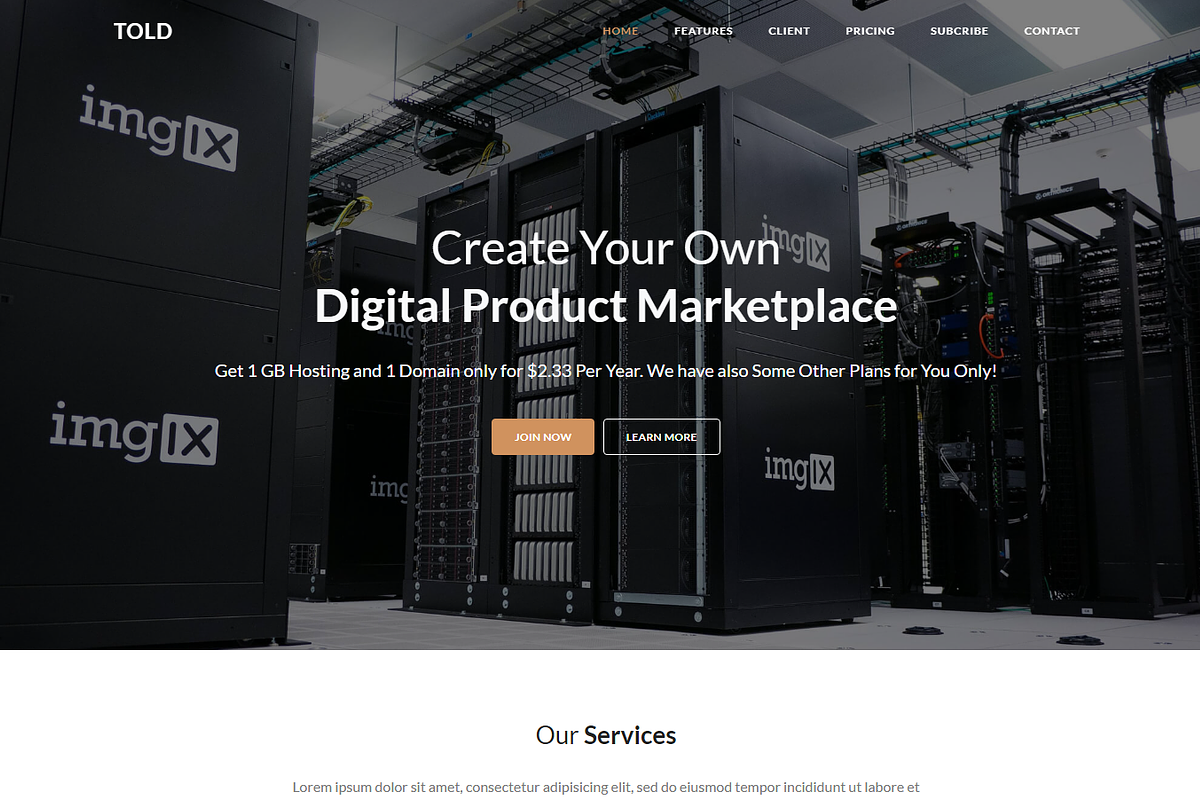 Told - Multipurpose Landing Pack, a Bootstrap Template by Pichforest Studio (Photo 6 of 7)