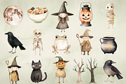 Adorable Halloween Creeps Clipart, an Illustration by NadiaTheronArt (Thumbnail 2 of 5)
