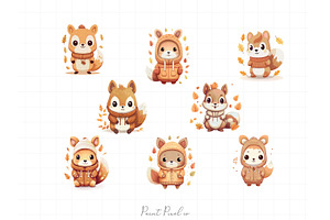 Boho Squirrel PNG Clipart