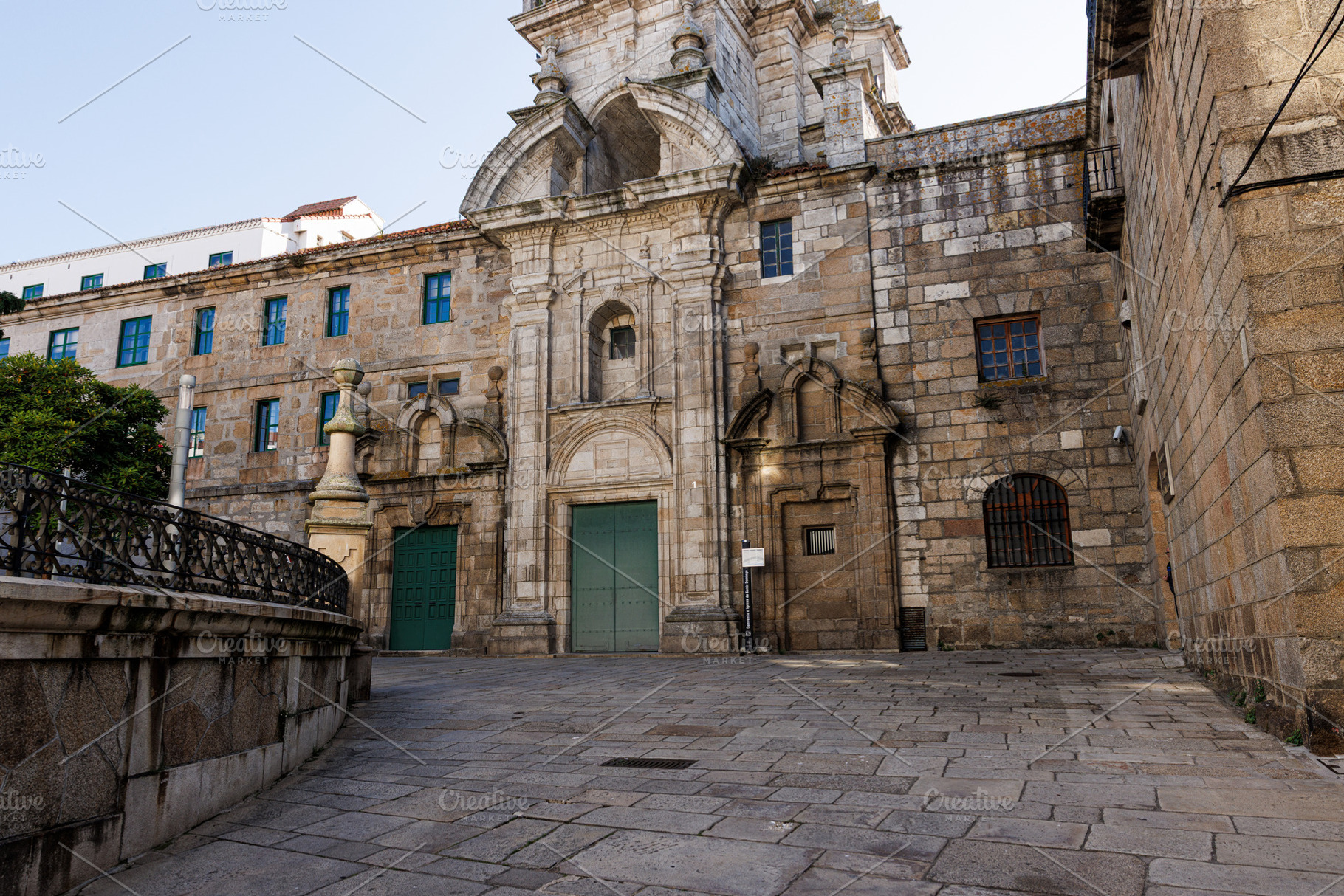 Baroque and Neoclassical Facade of Santo Domingo Church in A Cor, an Architecture Photo by Bepslabor