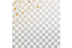 3D Golden confetti falling from, an Object Illustration by Abscent