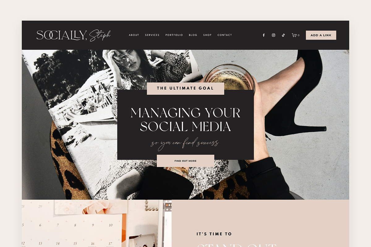 Squarespace Template Socially Steph, a Squarespace Template by Design Pixie (Photo 8 of 8)