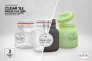 Clear 1Liter Mason Clip Jar Mockup, a Cups & Container Mockup by INCDesign (Thumbnail 7 of 9)