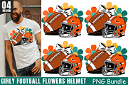 Girly Football Flowers Helmet PNG Bu, a Graphic by Cut File (Thumbnail 1 of 5)