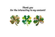 Lucky Clover Clipart Set, a Seasonal Illustration by InkyQueenArt (Thumbnail 5 of 6)