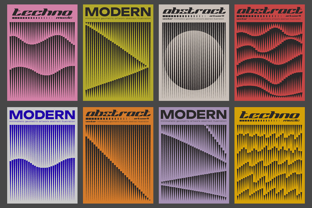 48 SWISS DESIGN VECTOR POSTERS SET, a Texture Graphic by craftlove (Photo 6 of 8)