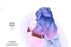 Pastel Cute Girl Illustration