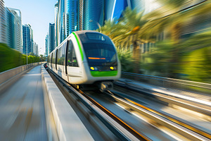 Modern high speed monorail train, a Transportation Photo by AlyaAnd