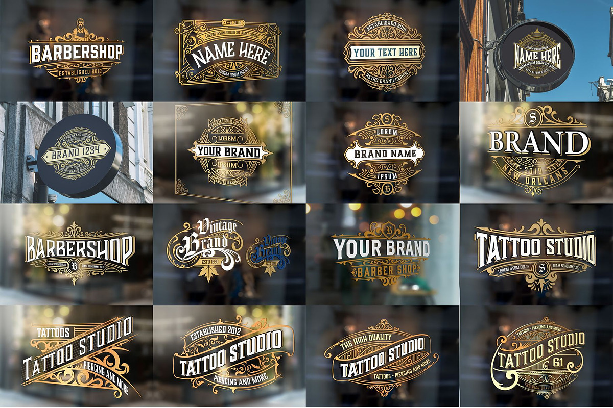 Set of 20 Vintage Logos, a Branding & Logo Template by OneVectorStock (Photo 1 of 21)