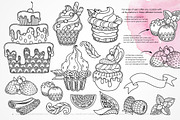Dessert. Graphic illustrations set, a Decorative Illustration by Color and Decor (Thumbnail 2 of 7)