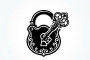 60 Ornate Key and Lock Silhouette, a Technology Illustration by Amazin_art (Thumbnail 7 of 21)
