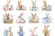 Easter Clipart Spring Bunnies, an Illustration by Designking (Thumbnail 2 of 5)