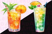 Tropical Cocktails Clipart, a Food Illustration by LekoArt (Thumbnail 5 of 10)