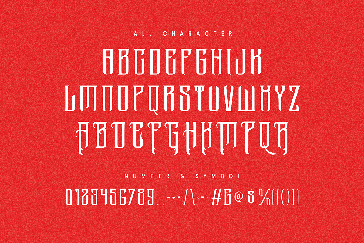 Mokhrom Blackletter Horror Font, a Blackletter Font by Maulana Creative (Photo 7 of 7)