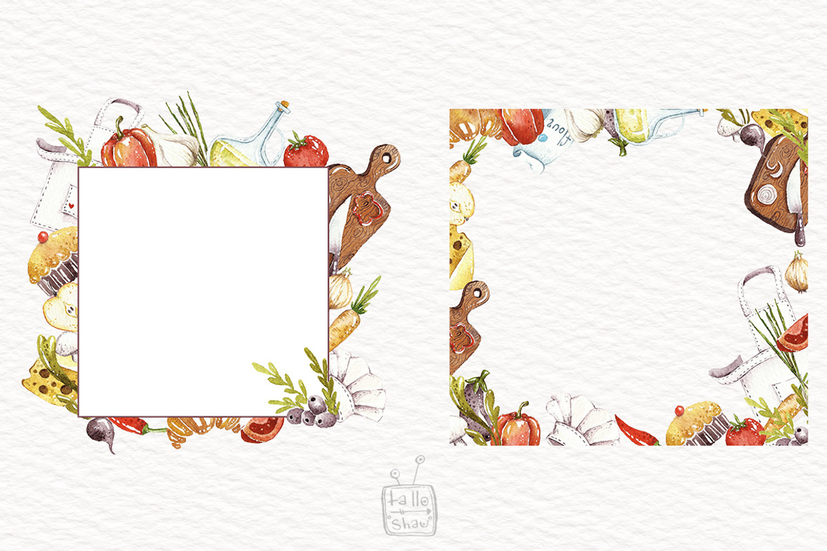 Watercolor Lovely kitchen, a Food Illustration by talloshau's illustrations (Photo 6 of 9)