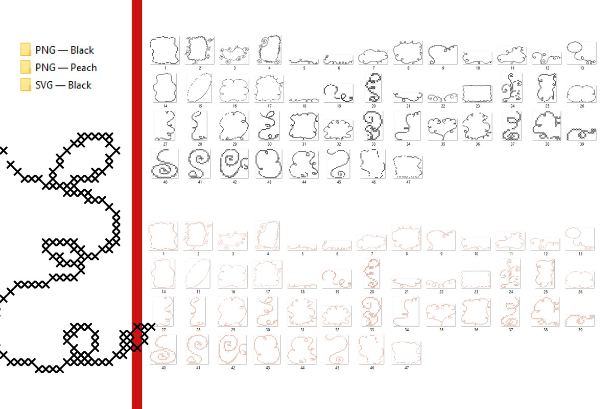 Whimsy Cross Stitch Frames & Borders, an Object Graphic by Anzhelika (Photo 7 of 10)