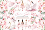 Ballerina Clipart Bundle, Swan Lake, a Person Illustration by ClipArtCharm (Thumbnail 1 of 4)
