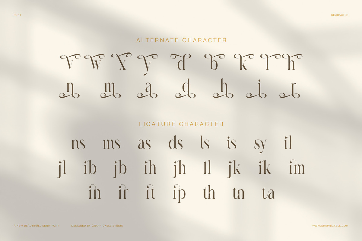 Roalling Elegant Serif Font, a Serif Font by Graphicxell (Photo 8 of 8)