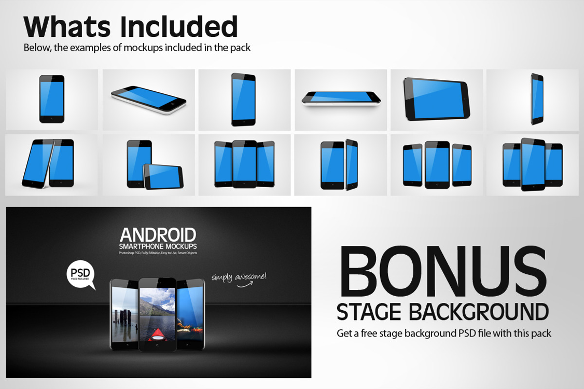 Android Smartphone Mockups, an Android Mockup by ydlabs