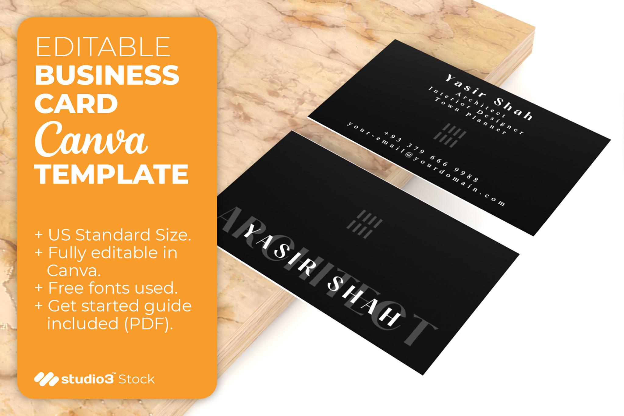 Architect Business Card Canva Template