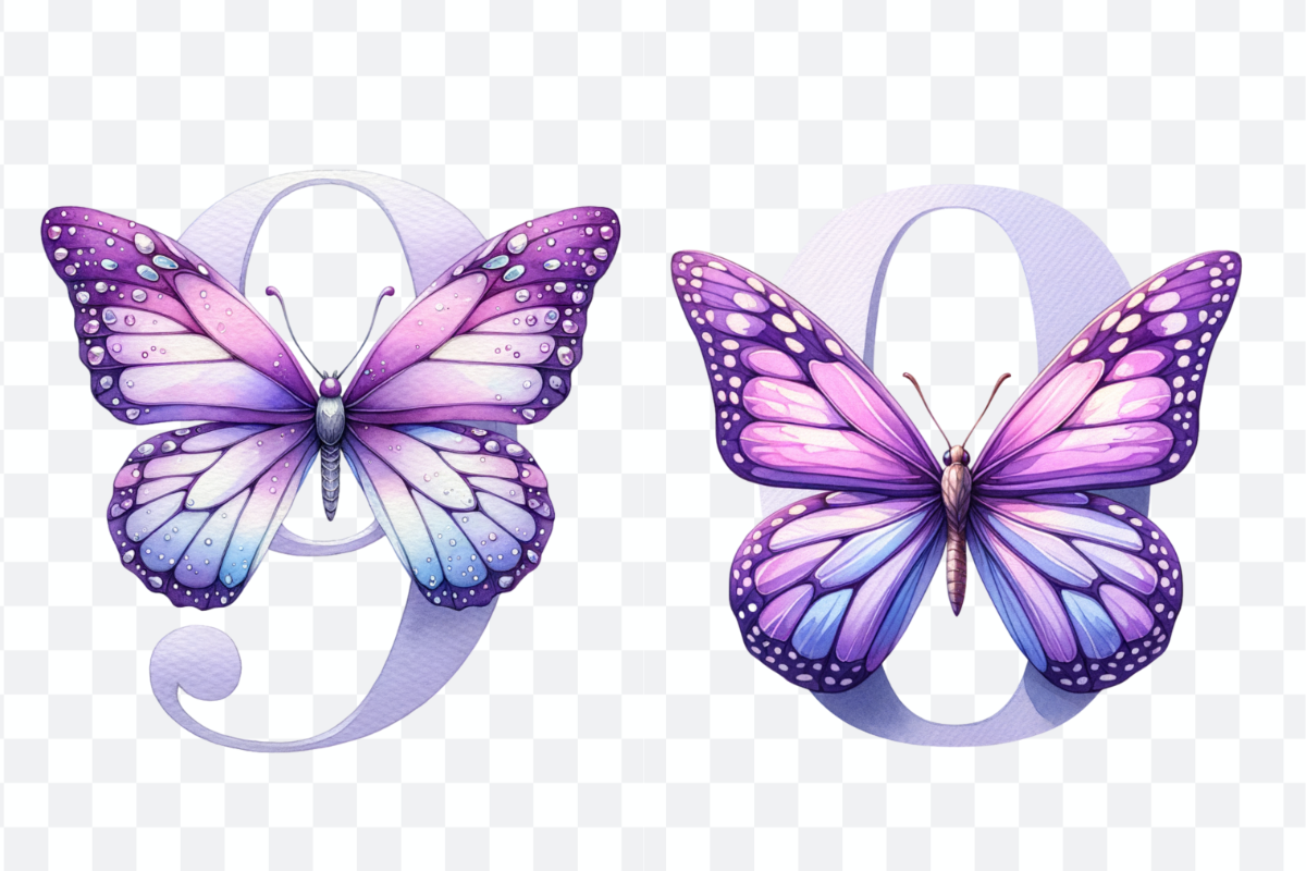 Butterfly Purple Alphabet and Number, a Symbol Font by Bubble Pixel (Photo 9 of 9)
