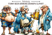 Funny Beer Drinking Grandpa Clipart, an Illustration by designcity5 (Thumbnail 1 of 5)