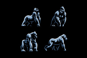 Gorillas Vector Set