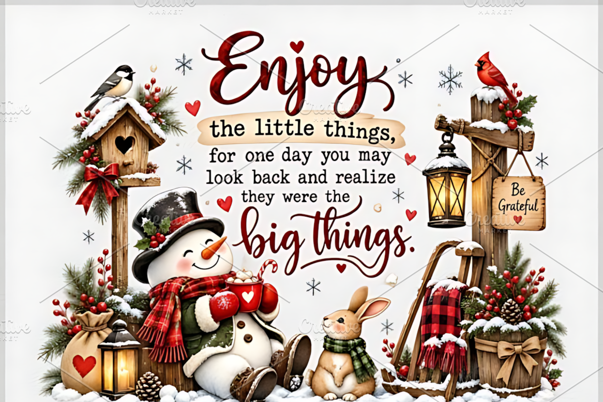 Enjoy the Little Things Christmas, a Seasonal Illustration by Coco Bloom (Photo 1 of 3)