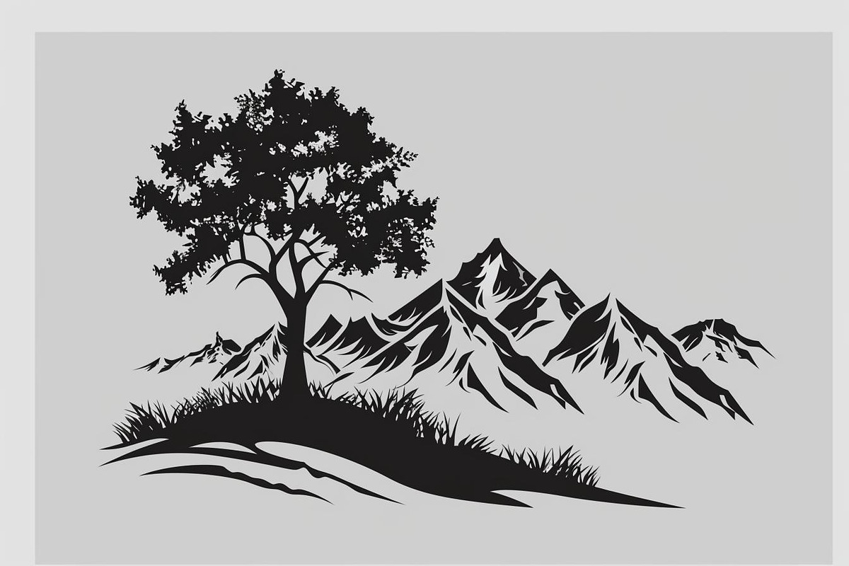 Majestic Mountain and Tree Vector Bu, a Graphic by Creativeshirt (Photo 8 of 11)