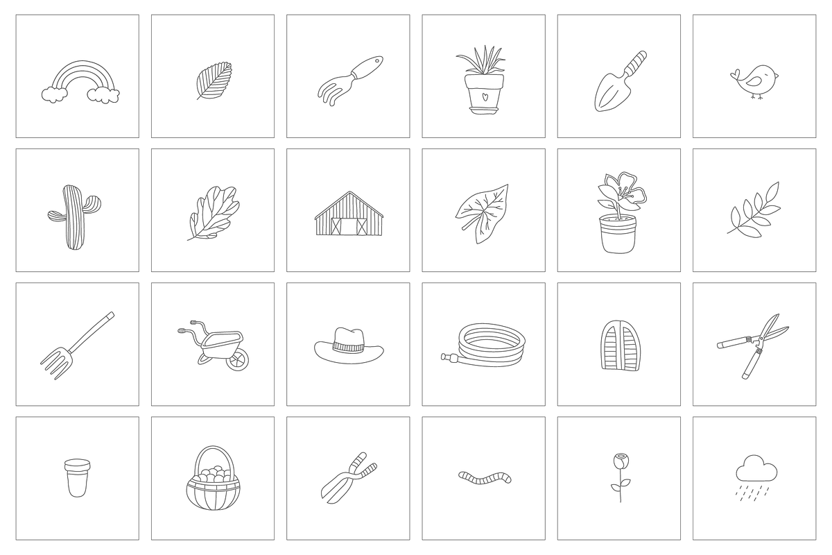 101 Vector Gardening Doodles, a Branding & Logo Template by pawellpi (Photo 19 of 22)