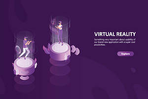 Virtual reality concept banner, a Technology Illustration by Good Studio
