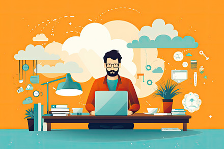 Flat design modern vector illustrati, a Photo by Iftikhar Alam
