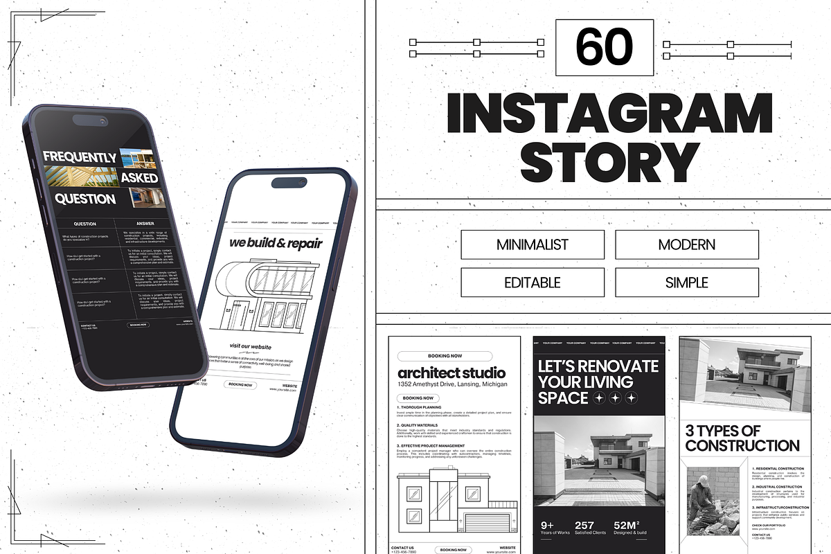 120 Construction Instagram Canva, a Social Media Template by Branding Victory STD (Photo 4 of 10)
