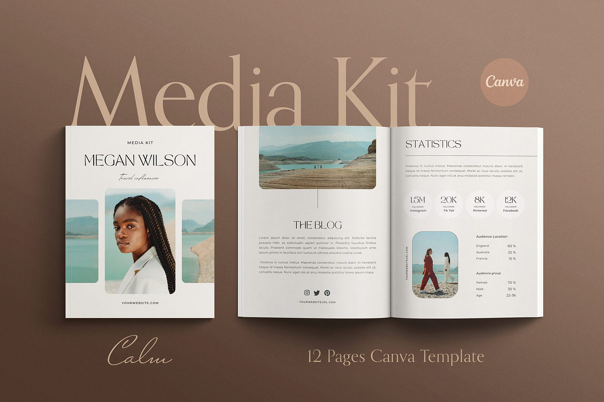 CALM | Media Kit Canva Template, a Magazine Template by Sierra Creative Studio (Photo 1 of 11)