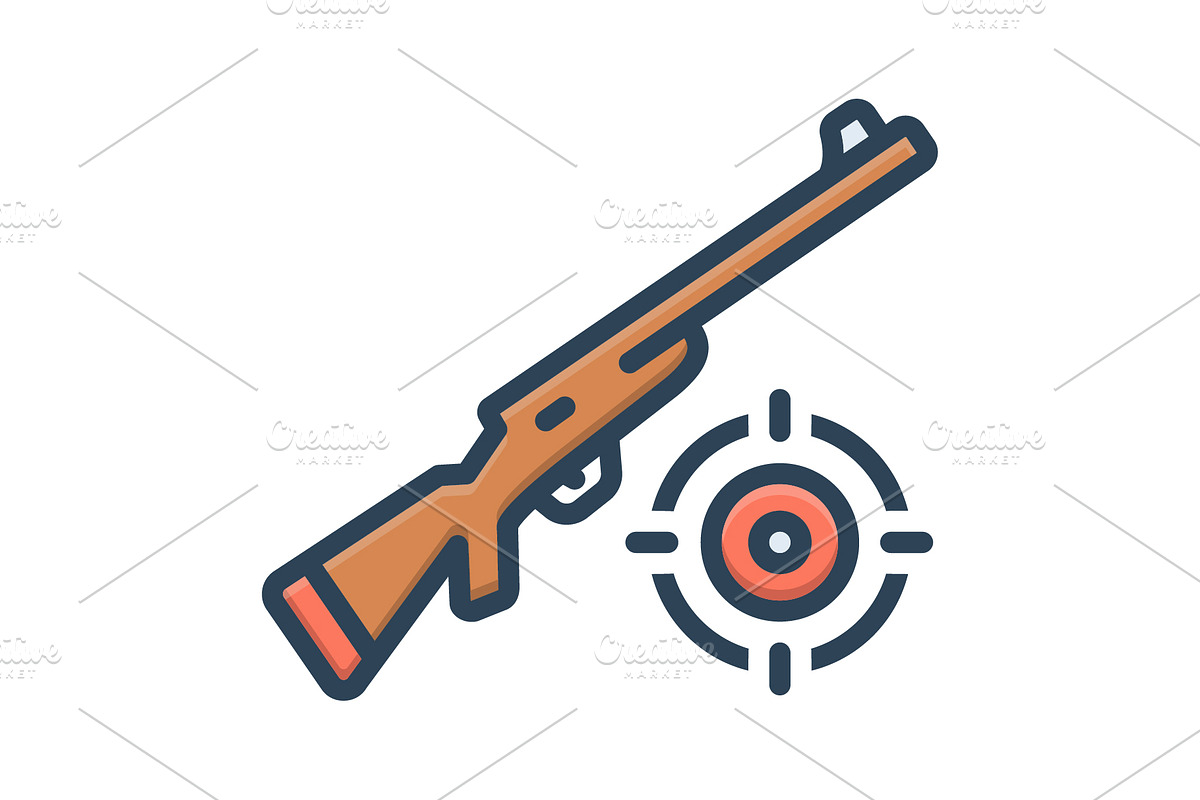 Hunting shooting color icon, a Duotone Icon by Creative priyanka
