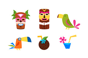 Hawaiian Symbols Set, Summer