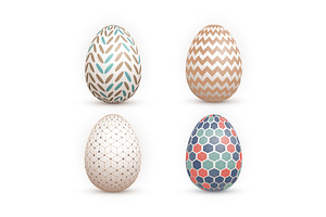 Realistic Vector Easter Egg Set
