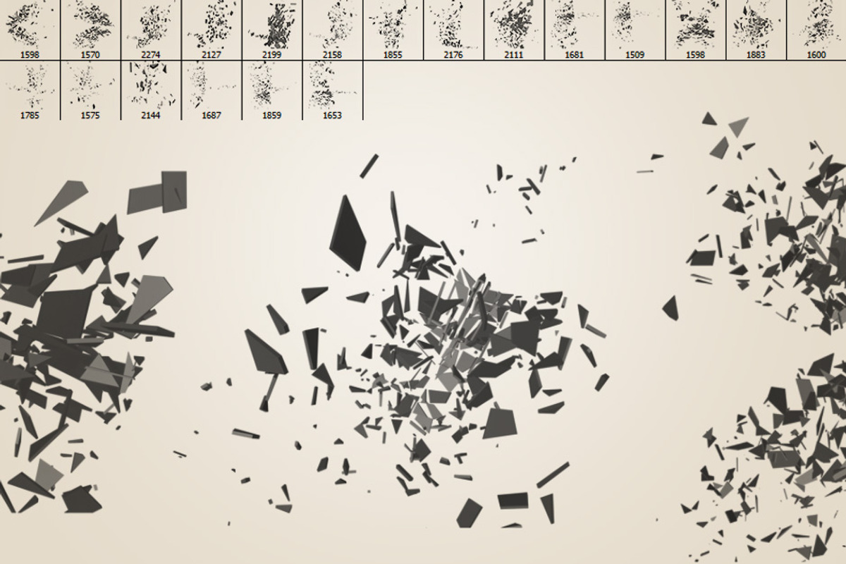 20 Fractured Shatter Brushes, a Brush Add-On by Layerform Design Co. (Photo 2 of 4)