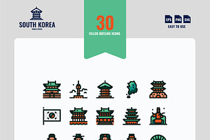 South Korea 90 Icons