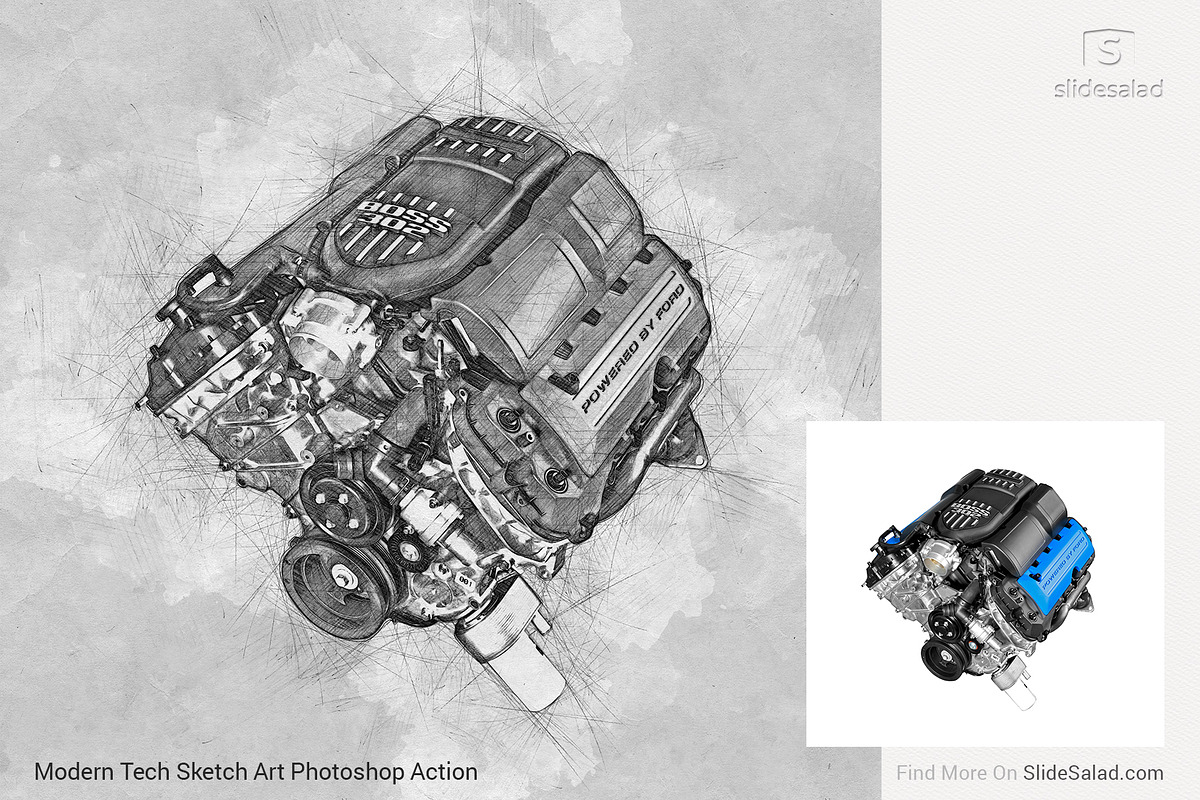 Tech Sketch Art Photoshop Action, an Action Add-On by SlideSalad (Photo 7 of 49)