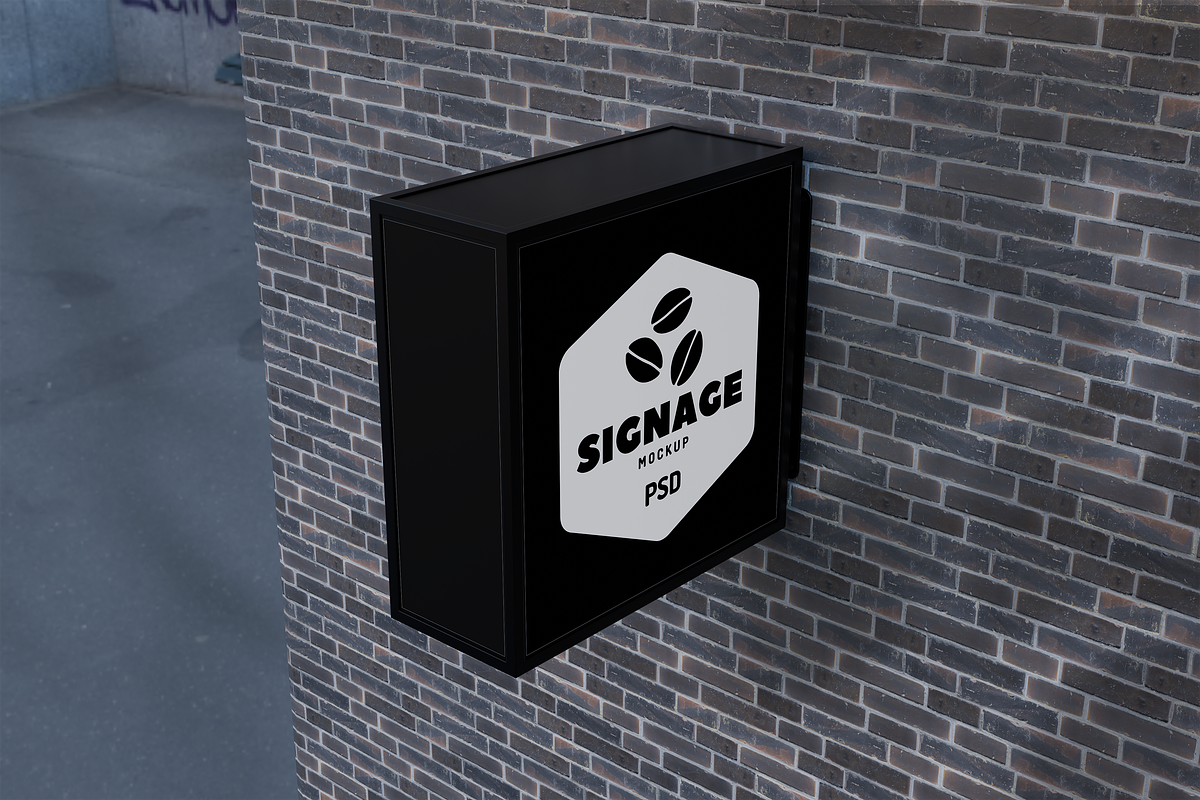 Square Signboard Mockup, a Product Mockup by xavier_studio (Photo 6 of 10)