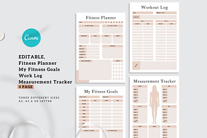 CANVA Fitness And Workout Planner.